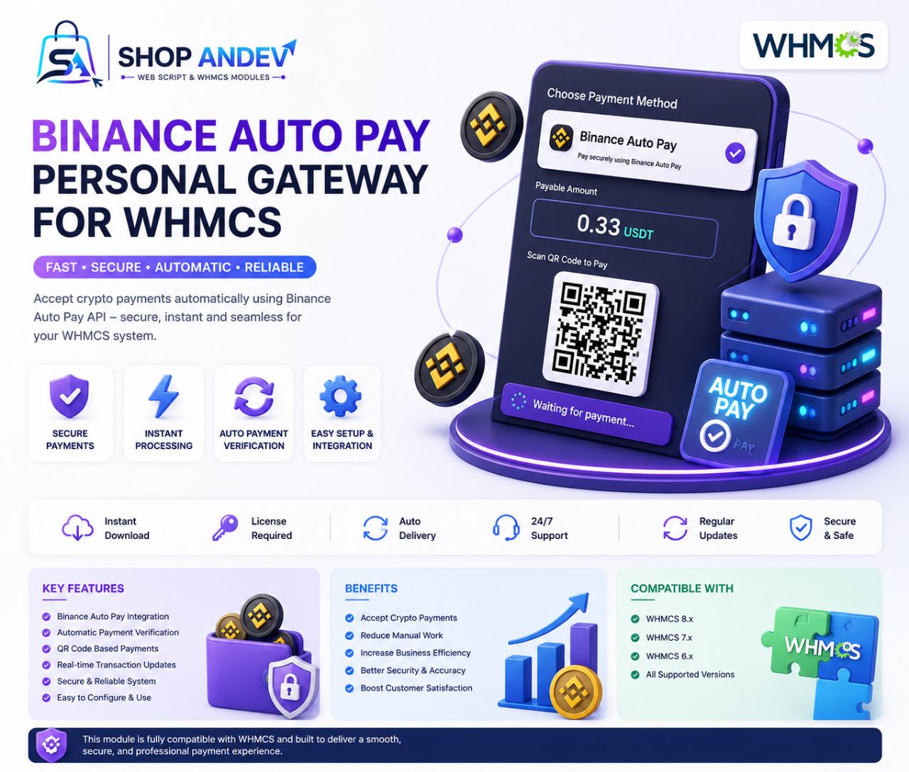 Binance Auto Pay - Personal Gateway for WHMCS