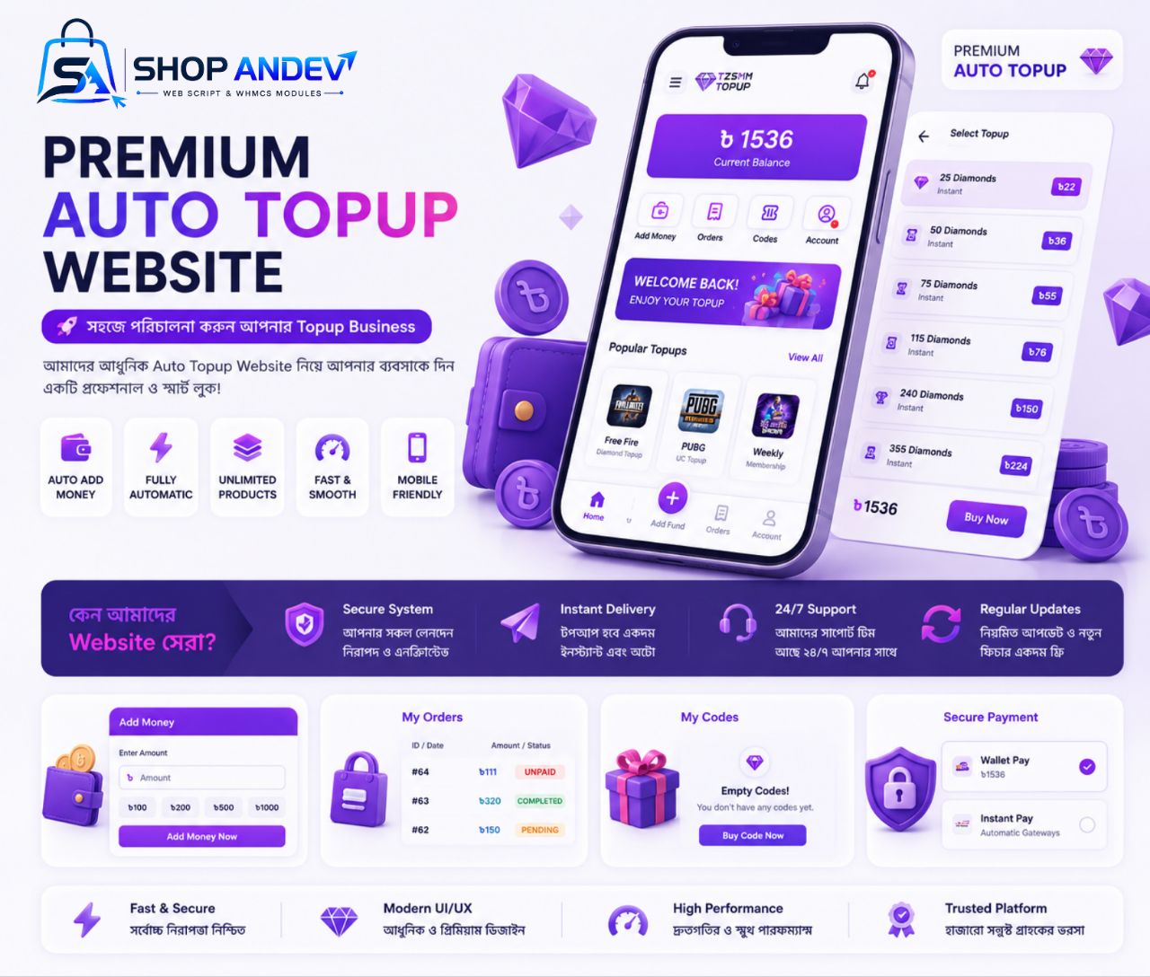 Premium Auto Topup Website Script